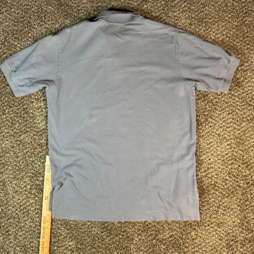 Polo Ralph Lauren Mens Large Blue Short Sleeve Cotton Pique Polo Shirt Pony Logo